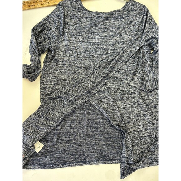 Lands' End Womens Top Long Sleeve Blue Heather Size Large Back Opening - Picture 7 of 9